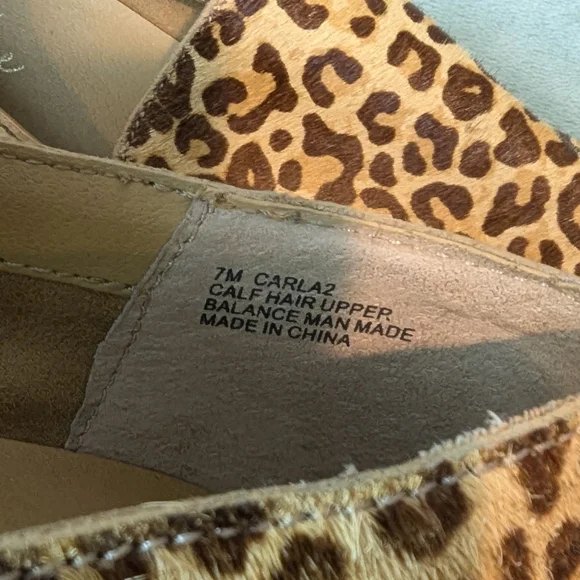 Crown Vintage Carla 2 Calf Hair Leopard Print Loafers Women's 7 - Picture 4 of 6